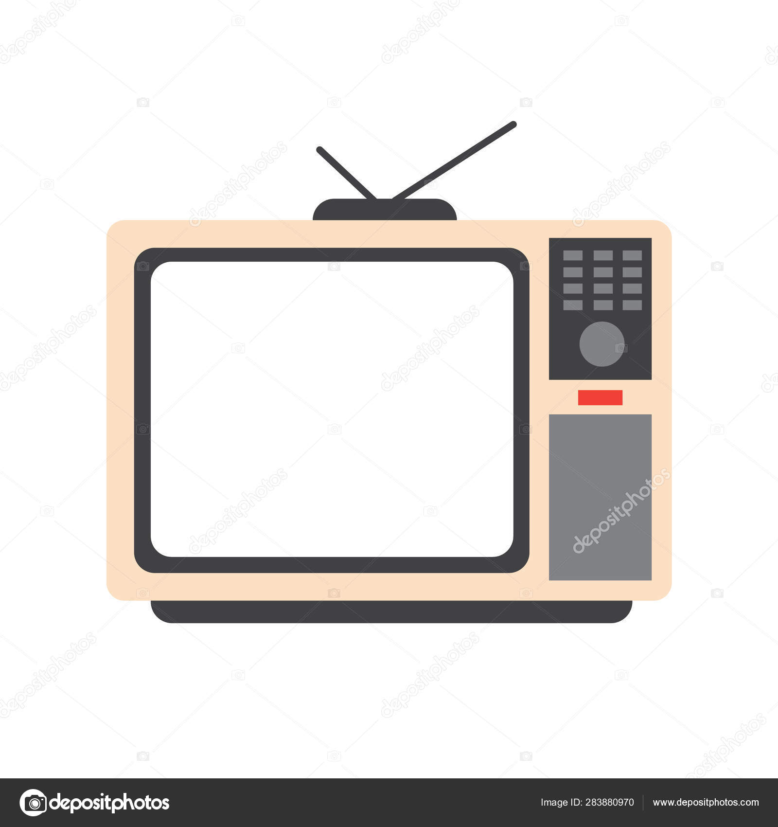 Television Tv Old Antenna Black And White - Se På Tv Tegning, HD Png  Download - vhv