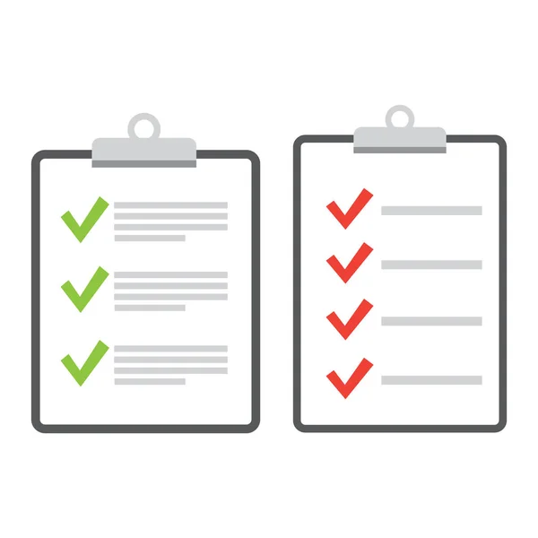 Checklist pictogram vector. Klembord en vinkjes vector. — Stockvector