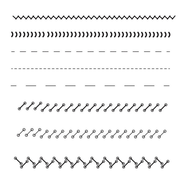 Установите швейную машинку. Перерезать провода. Швейная машина сшивает зигзагообразную линию