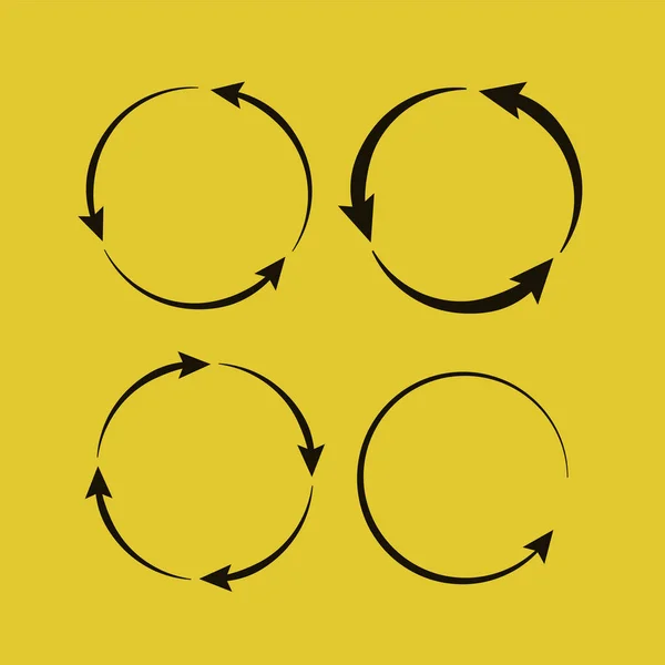Kreis-Pfeil-Symbol. Gekreiste Cursor-Web-Recycling-Fortschrittsbuttons — Stockvektor