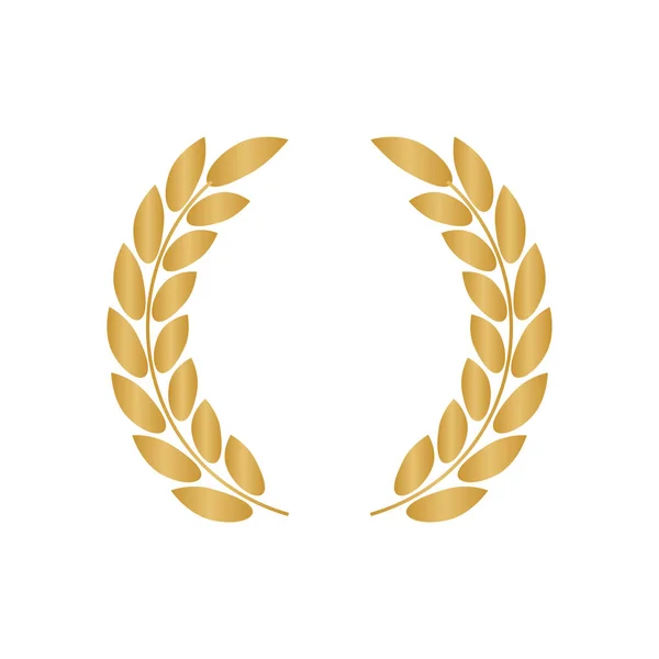 Icon Laurel Wreath. Grinalda de louro com fita dourada — Vetor de Stock