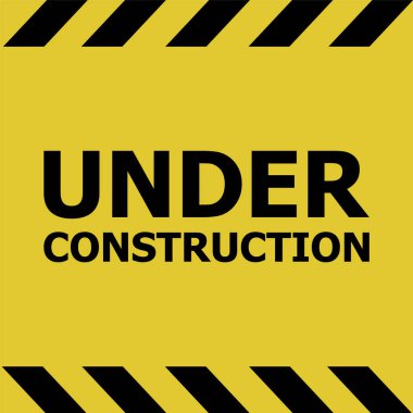 İnşaat Endüstri İşareti altında. Uyarı teyp pankartı