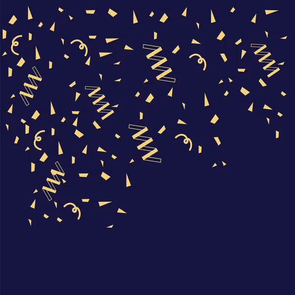 Золотые блестки конфетти летающие векторные фон. Падающие блестящие золотые конфетти фон — стоковый вектор