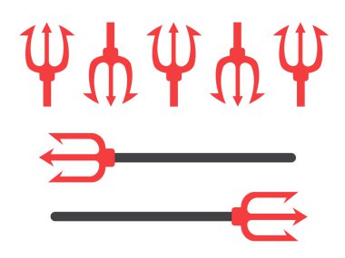 Tırmık şeytan seti. Mızrak Şeytan simgesi. 