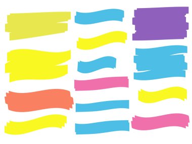 sarı renkli fosforlu kalem. Fırça kalem altı çizili. Sarı watercol