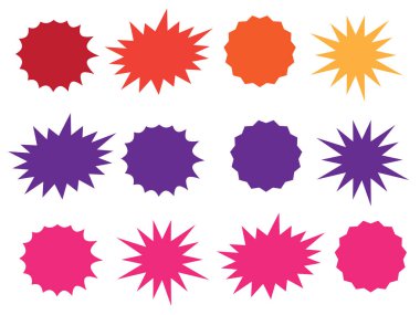 Vektör Vintage Etiketi. Yıldız patlaması izole simgeleri ayarlandı