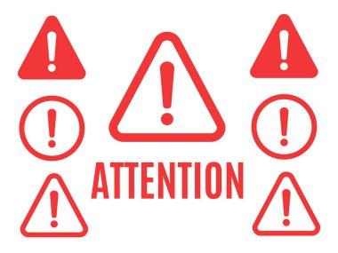 Alarm simgesi. Tehlike işareti tasarımı. Dikkat hatası simgesi
