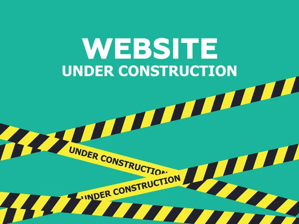 Site web en construction. Bannière de bande d'avertissement — Image vectorielle