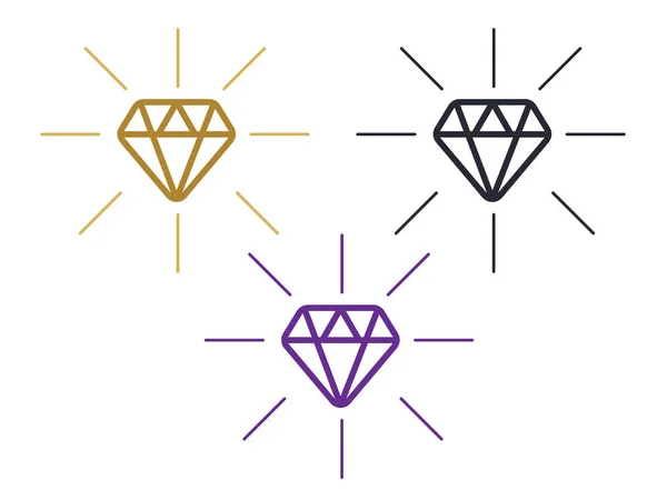 Icono de diamante. Icono de línea diamante. Señal vectorial contorno diamante — Vector de stock