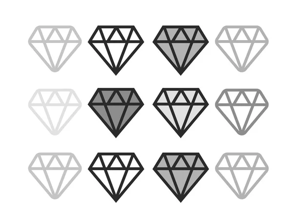 Diamant platt vektor ikon. Lysande vektorikon — Stock vektor