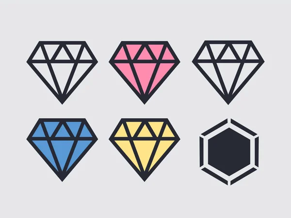 Icono de diamante vector. Señal vectorial contorno diamante — Vector de stock