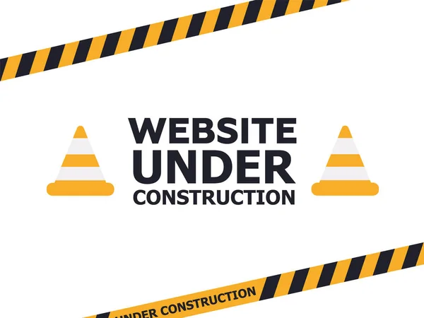 Under Construction Industrial Sign. Warning tape banner — Stock Vector