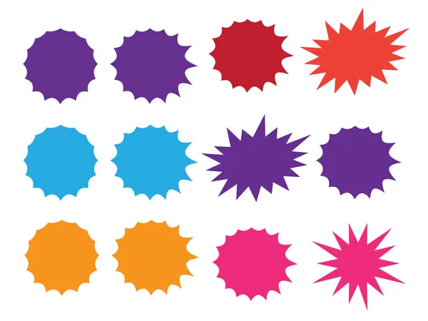 Colorful paper starburst speech bubbles. Starburst isolated icon — Stock Vector