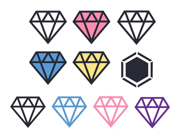 Linha de diamante logotipo da geometria da arte. Ícone vetor brilhante — Vetor de Stock