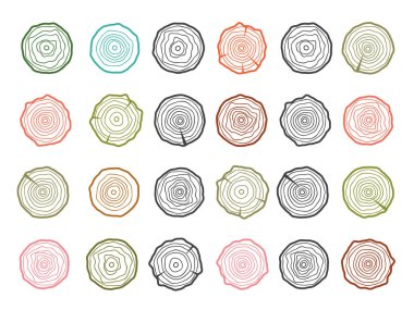 Yıllık soyut çember ağaç arkaplanı. Ağaç halkaları vektörü se