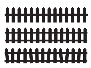 Siluet Kara Çit elementi. Çit kapısı grafiği 