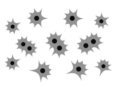 Kurşun delikleri. Siyah kurşun vektörü kırıldı