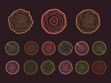 Vektör ağacı halka arkaplanı. Tahta halka çizgi vektörü