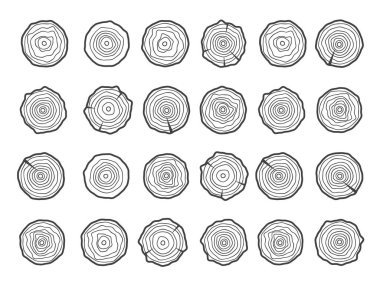 Yıllık ağaç büyüme halkaları logosu. Soyut çember ağaç arkaplanı