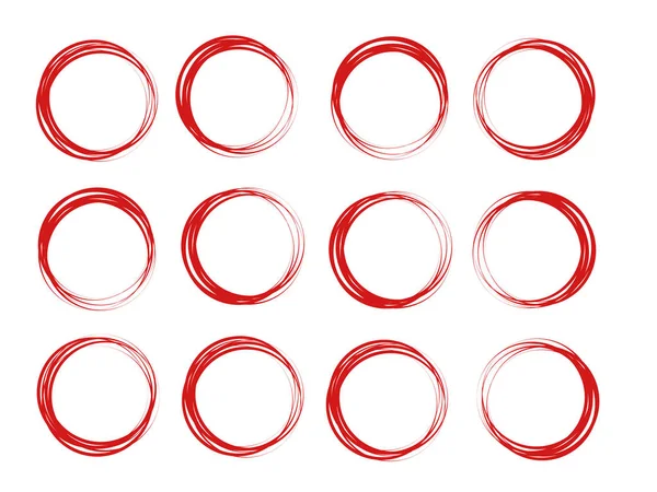 Doodle sketched circles. Doodle circle ring sketch vector — Stock Vector