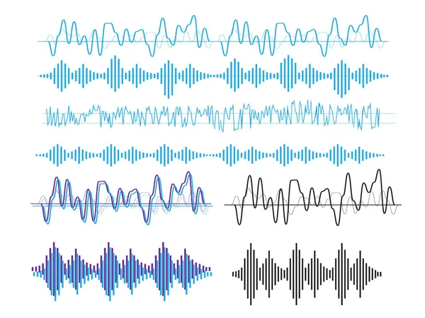 Signo de ondas sonoras y símbolo en estilo plano — Vector de stock