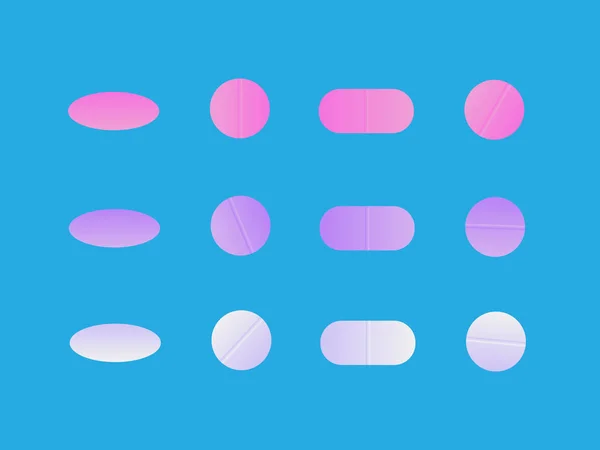 Medikamentenpillen. Medikamentenüberträger. Antibiotikum und Vitaminpille. — Stockvektor