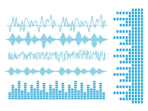 Vector sound waves. Audio equalizer technology — Stock Vector