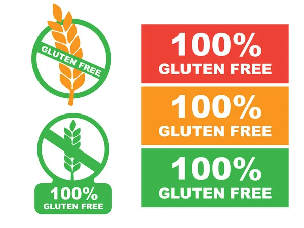 Glutén free címke. Élelmiszer logo ikonra. Fehér glutén ingyenes regisztráció — Stock Vector