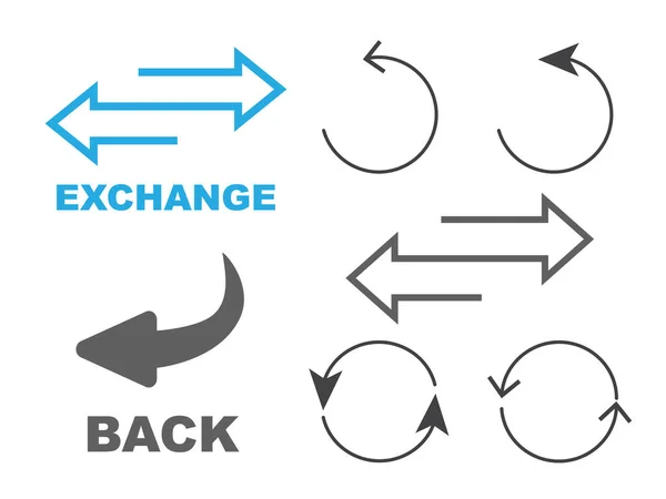 Exchange-Logo. Überschlagen oder Pfeil drehen. Umkehrzeichen — Stockvektor