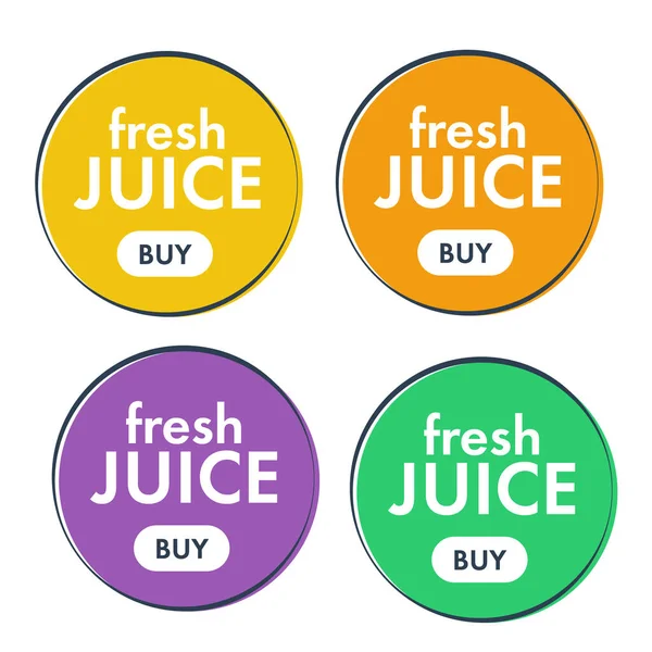 Juice färsk frukt ikon. Apelsinjuice klistermärke. Apelsinskal — Stock vektor