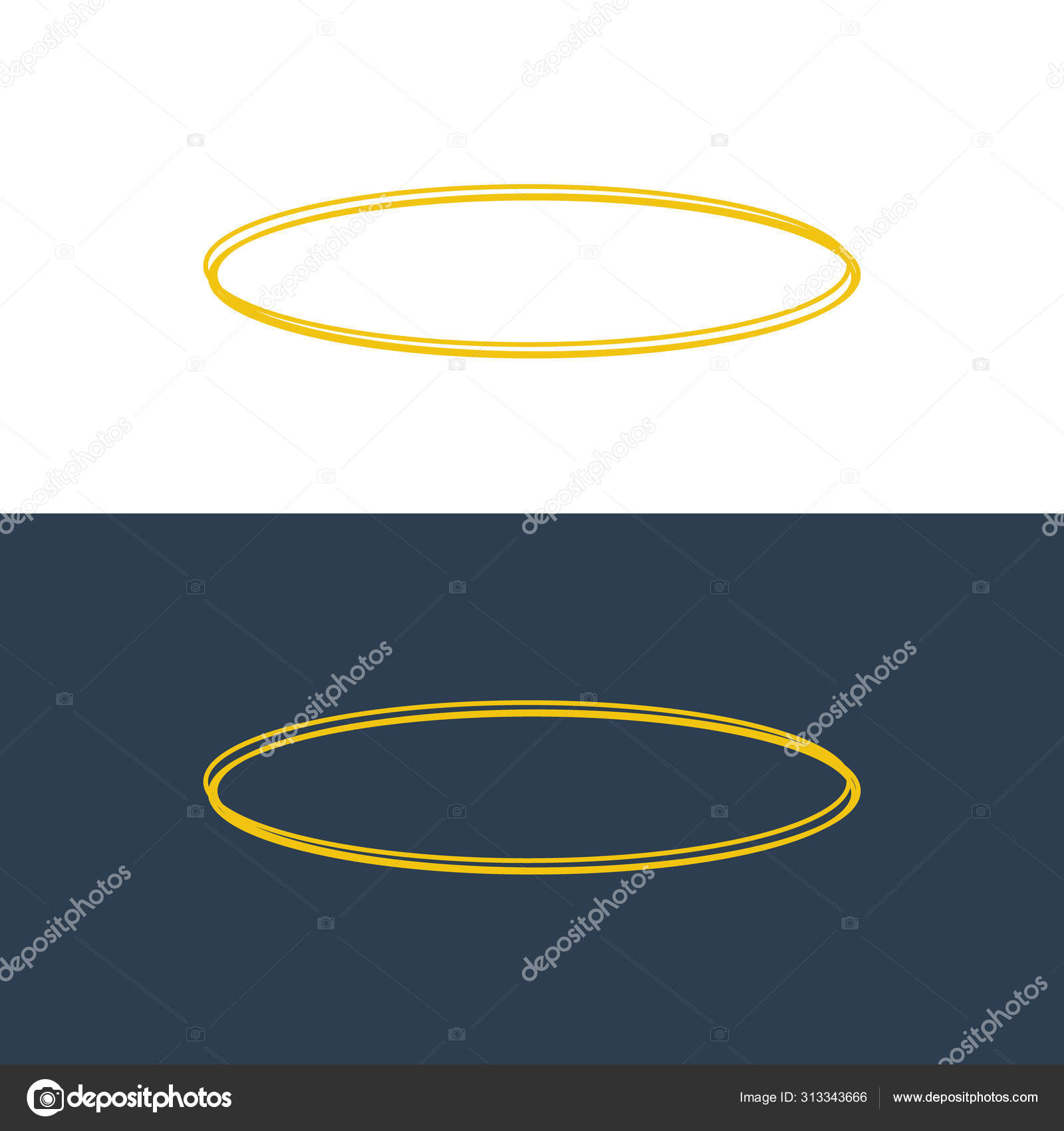Golden Halo Angel Ring. Isolated on Black Transparent Background, Vector  Illustration Stock Vector - Illustration of celebrate, design: 246805661