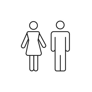 Tuvalet tabelası. Tuvalet erkeği ve kadın piktogramı. Wc satır simgesi