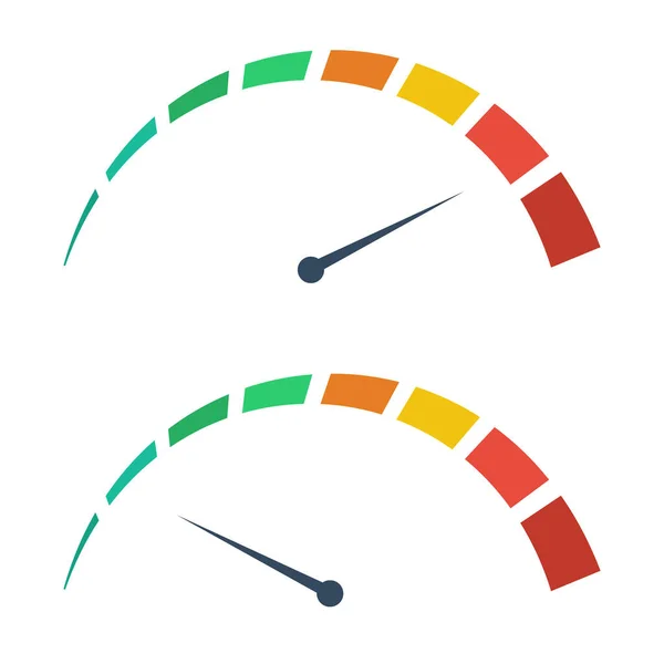 Internet de prueba de velocidad. Velocímetro icono subir descarga. Accelerat — Archivo Imágenes Vectoriales