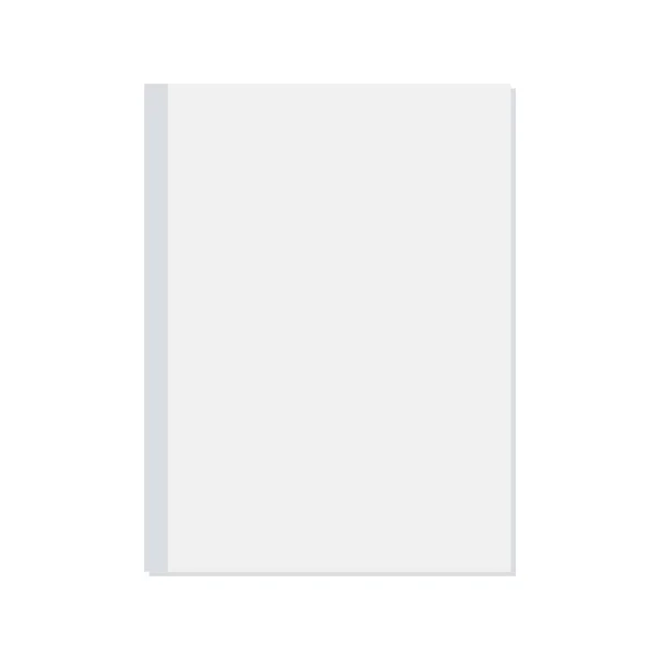 Cubierta blanca del libro en blanco. Portada del folleto vacío — Vector de stock