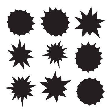 Yıldız patlaması etiketi, klasik vektör etiketi. Yıldız patlaması ikonu. Vektör simgesi. Starburst şekil satış etiketi. 