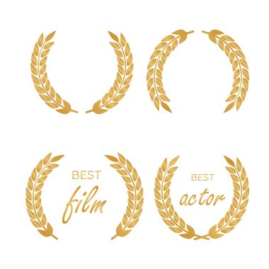 Laurel vektör harika tasarım seti. Laurel vektör simgesi. Laurel vektör logo tasarımı