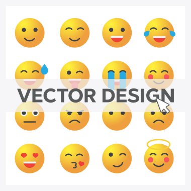 Duygu seti. Emoji 'nin koleksiyonu. 3D duygu simgeleri E10