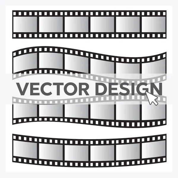 Vector Rollo Película Película Conjunto Marco Película Deslizante Negativo Tira — Vector de stock