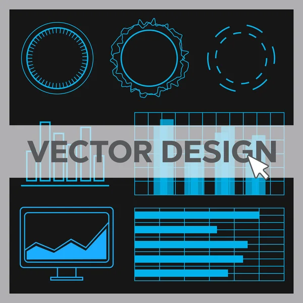 Futuristische Benutzeroberfläche Elemente Vektorsatz Web Banner Abstrakte Balkeninfografik — Stockvektor