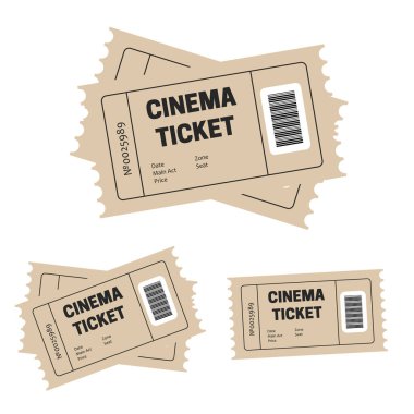 İkinci vektör sinema biletleri tasarladı. Sinema biletleri. Olay simgeleri
