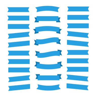 Parlak el sallayan kurdele afişleri. Sancak kurdele vektörü ayarlandı