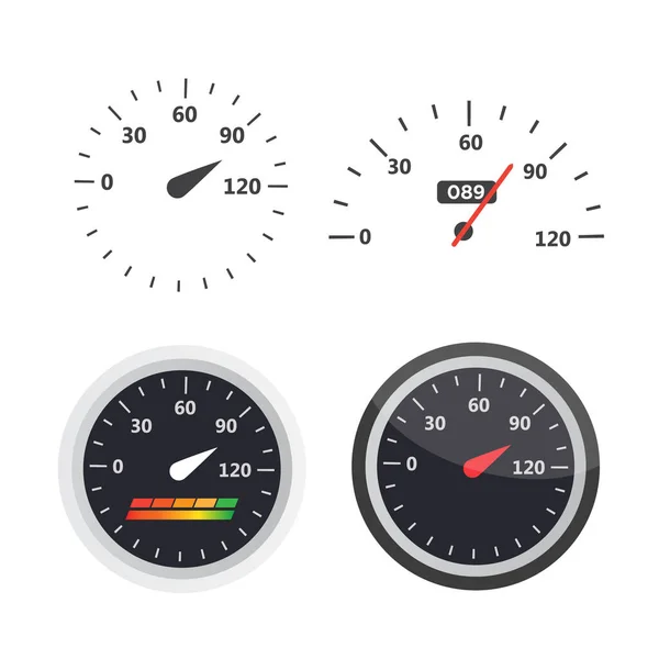 Car Speedometer Speed Level Scale Dashboard Element Panel Speed — Stock Vector