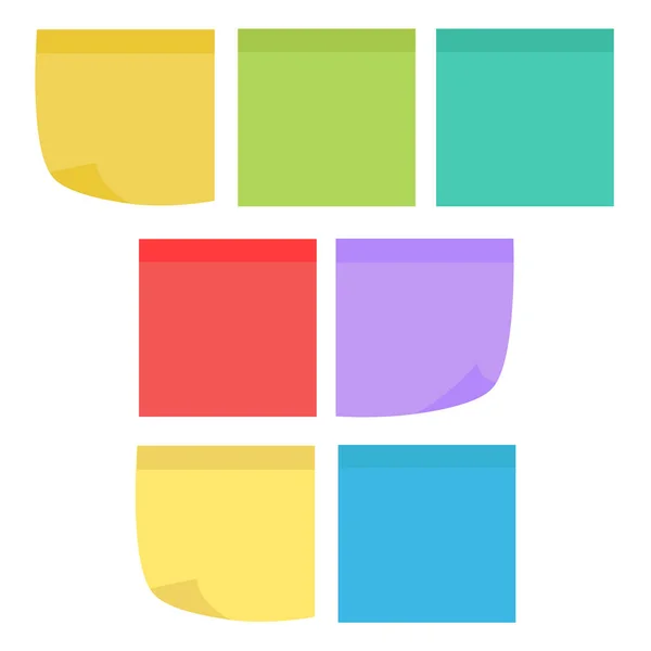 Hojas Colores Papel Nota Ilustración Vectorial Mensaje Multicolor Que Señala — Vector de stock