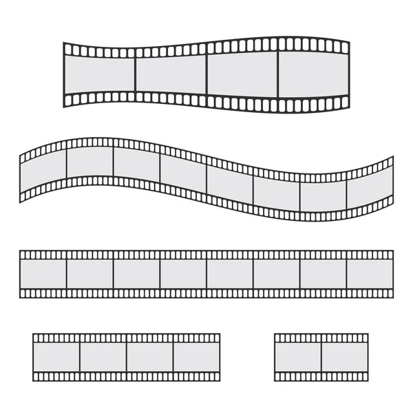 Sinema Film Şeridi 35Mm Boş Çerçeve Seti Çerçeve Fotoğrafçılık Sinema — Stok Vektör