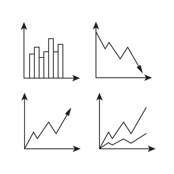 Szkic Graficzny Biznesu Wykresy Wektorowe Infografiki Bazgrołów — Wektor stockowy