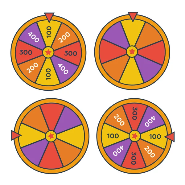 Wheel Fortune Lotterivinst Vinn Lyckoroulett Hjulsnurr Lotteri — Stock vektor