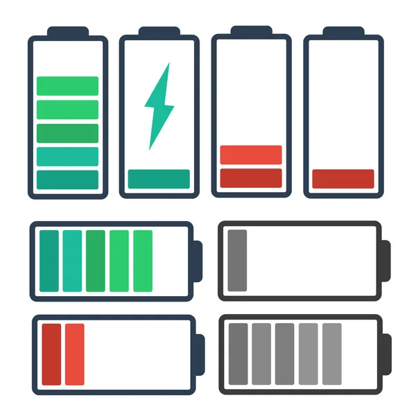 Akkuladung Volle Leistung Anzeige Des Energieniveaus Zum Aufladen Der Batterie — Stockvektor