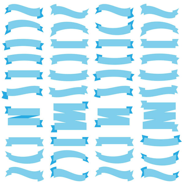 Плоские светло-голубые ленты. Винтажный вектор ленты
