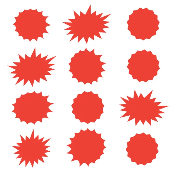 Set Von Vektor Starburst Sunburst Badges Starburst Isolierte Symbole Gesetzt — Stockvektor