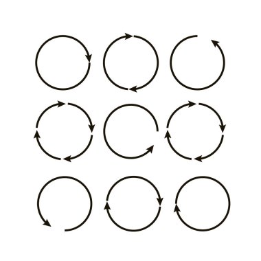 Basamakları çember yapın. Oklar iş bilgi vektörü